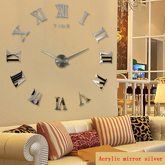 Large Roman Mirror Fashion Quartz Clock
