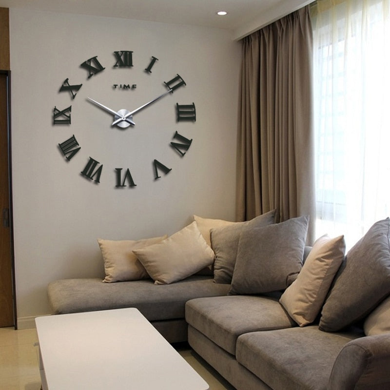 Large Roman Mirror Fashion Quartz Clock