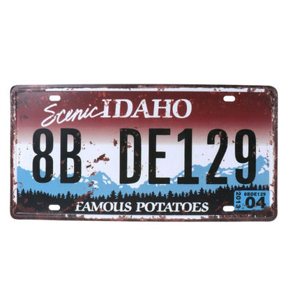 Vintage Metal Tin License Plate Plaque