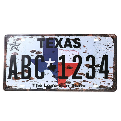 Vintage Metal Tin License Plate Plaque