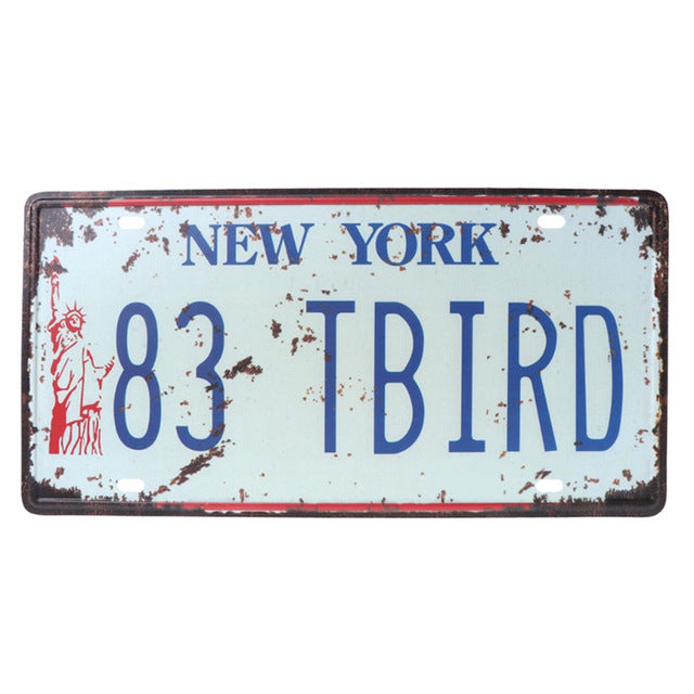Vintage Metal Tin License Plate Plaque