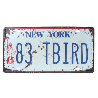 Vintage Metal Tin License Plate Plaque