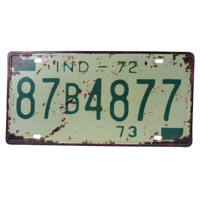 Vintage Metal Tin License Plate Plaque