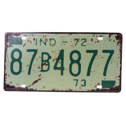 Vintage Metal Tin License Plate Plaque