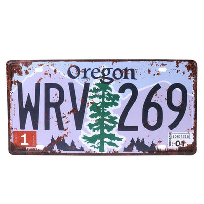 Vintage Metal Tin License Plate Plaque