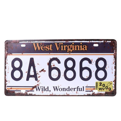 Vintage Metal Tin License Plate Plaque