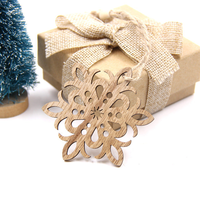 Wooden Christmas Themed Ornament Decorations