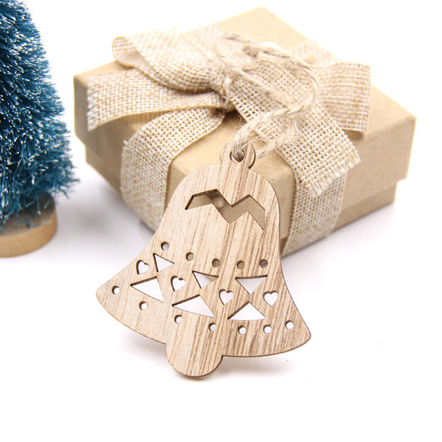 Wooden Christmas Themed Ornament Decorations