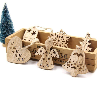 Wooden Christmas Themed Ornament Decorations
