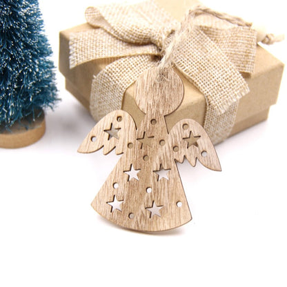 Wooden Christmas Themed Ornament Decorations