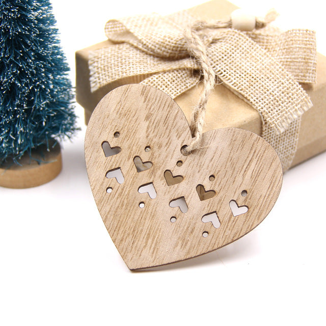 Wooden Christmas Themed Ornament Decorations