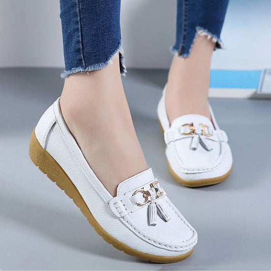 Women's Genuine Leather Business Casual Slip-Ons