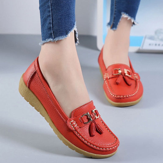 Women's Genuine Leather Business Casual Slip-Ons