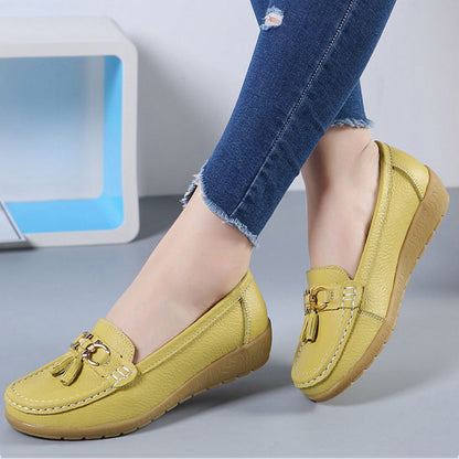 Women's Genuine Leather Business Casual Slip-Ons