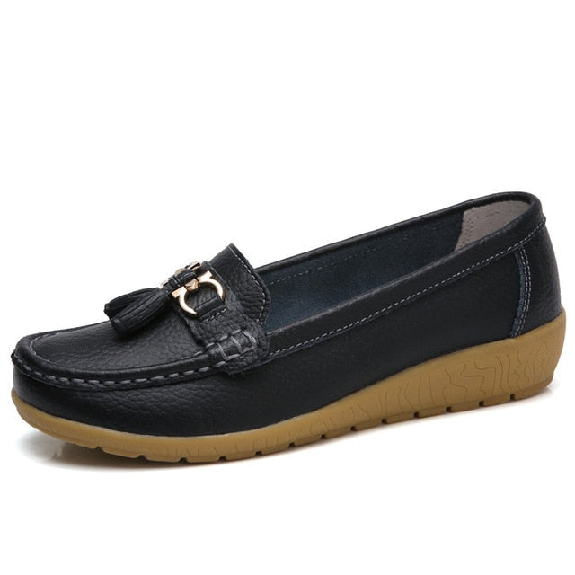 Women's Genuine Leather Business Casual Slip-Ons