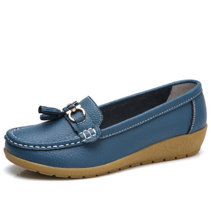 Women's Genuine Leather Business Casual Slip-Ons