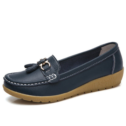 Women's Genuine Leather Business Casual Slip-Ons