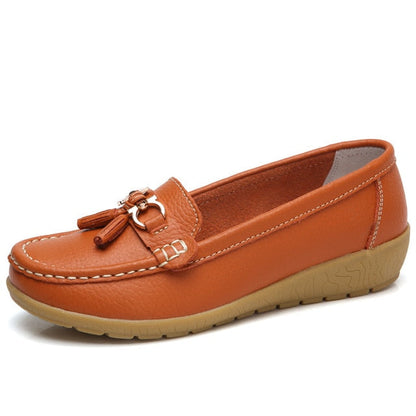Women's Genuine Leather Business Casual Slip-Ons