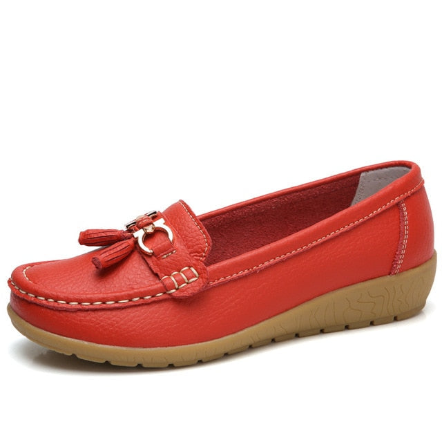 Women's Genuine Leather Business Casual Slip-Ons