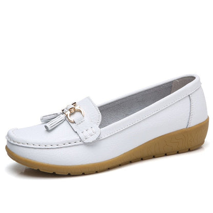 Women's Genuine Leather Business Casual Slip-Ons