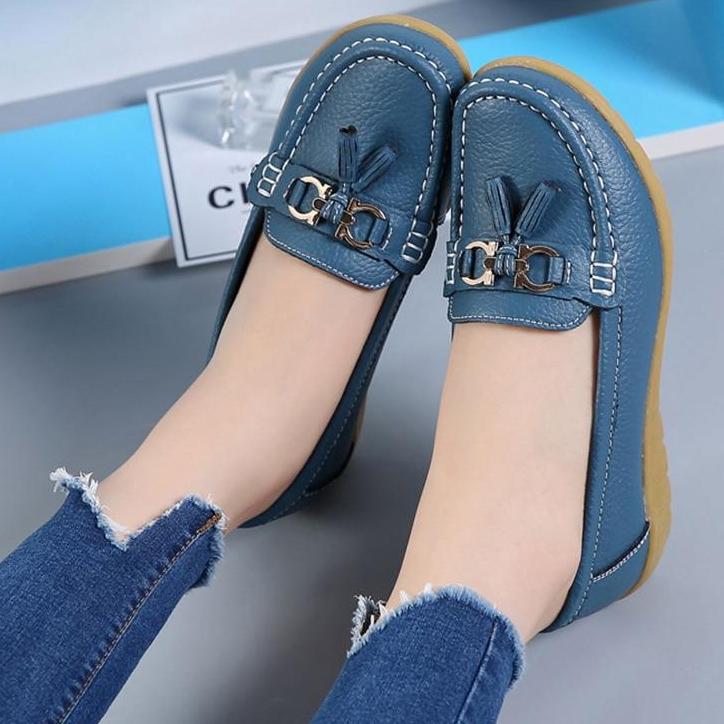 Women's Genuine Leather Business Casual Slip-Ons