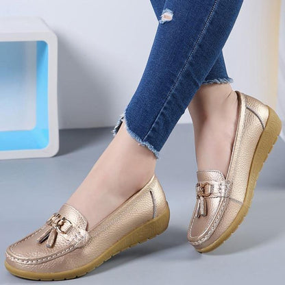 Women's Genuine Leather Business Casual Slip-Ons