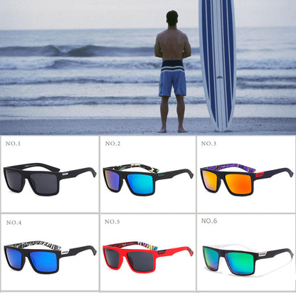 Men's Sports Sunglasses Polarized UV400 Square Frame and Cleaning Cloth