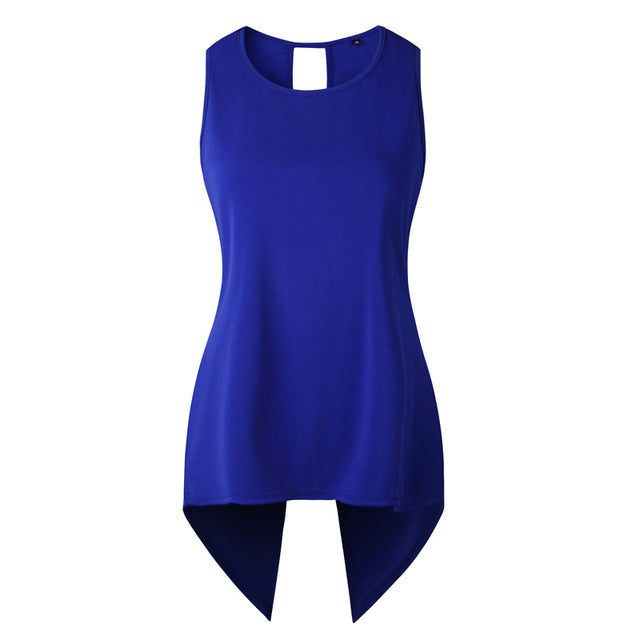 Womens Tops and Blouses Sleeveless Feminine Blouse Shirt Ladies Top Female Cross Irregular O-Neck Summer Tops for Women