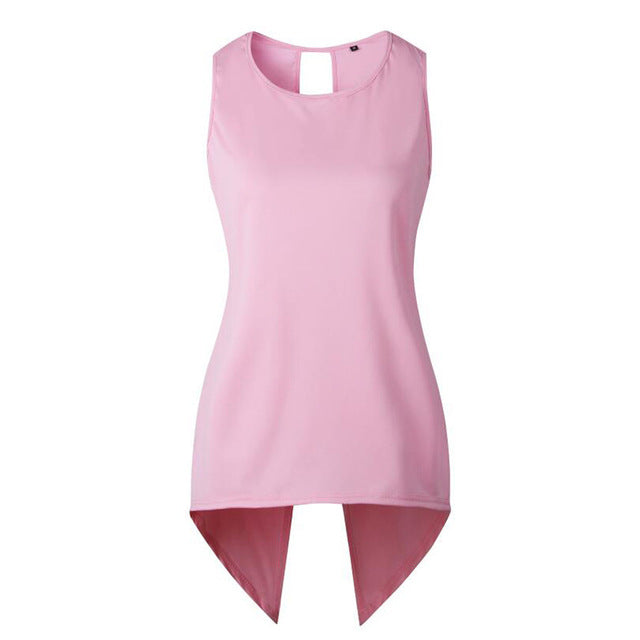 Womens Tops and Blouses Sleeveless Feminine Blouse Shirt Ladies Top Female Cross Irregular O-Neck Summer Tops for Women