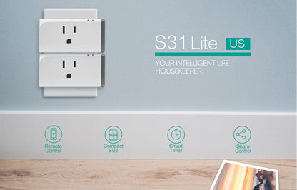 S31 Lite US 16A Mini Smart Wifi Socket Wireless Smart Switch Plug App Control Anywhere Works with Alexa Google Home IFTTT