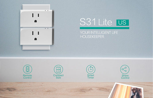 S31 Lite US 16A Mini Smart Wifi Socket Wireless Smart Switch Plug App Control Anywhere Works with Alexa Google Home IFTTT