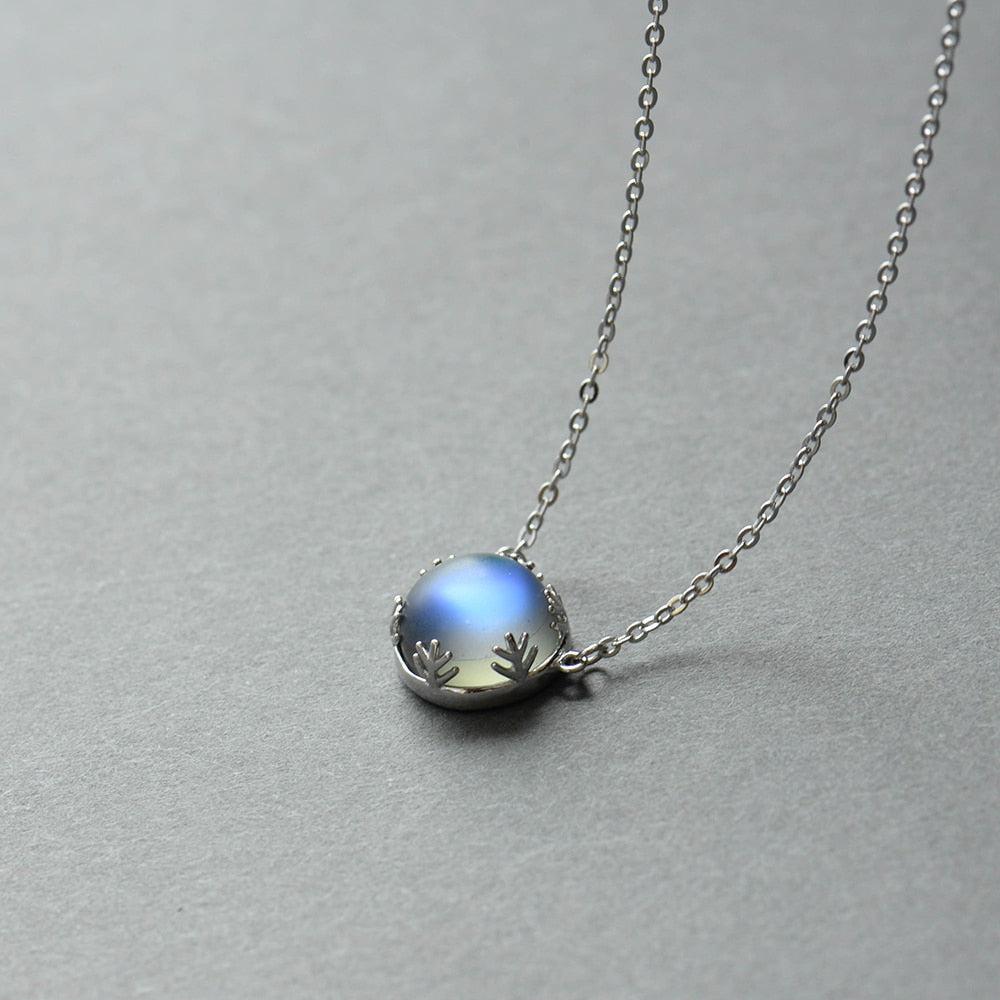Women's Aurora Pendant Necklace Halo Crystal Gemstone