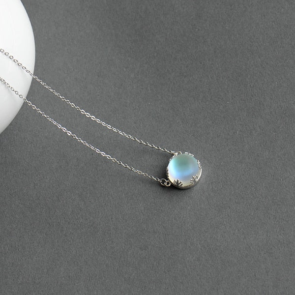 Women's Aurora Pendant Necklace Halo Crystal Gemstone