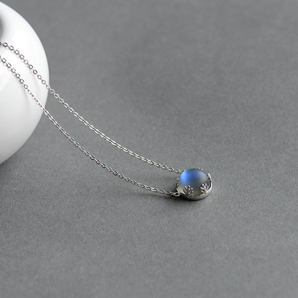 Women's Aurora Pendant Necklace Halo Crystal Gemstone