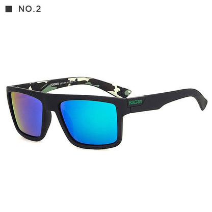Men's Sports Sunglasses Polarized UV400 Square Frame and Cleaning Cloth