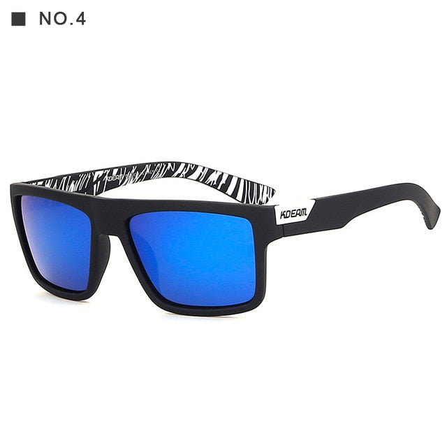 Men's Sports Sunglasses Polarized UV400 Square Frame and Cleaning Cloth