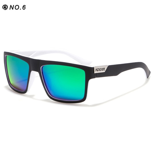 Men's Sports Sunglasses Polarized UV400 Square Frame and Cleaning Cloth