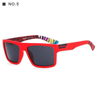 Men's Sports Sunglasses Polarized UV400 Square Frame and Cleaning Cloth