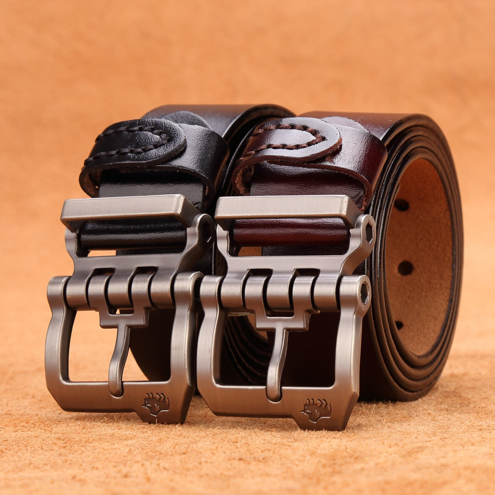 Men’s High Vintage Denim Leather Belt