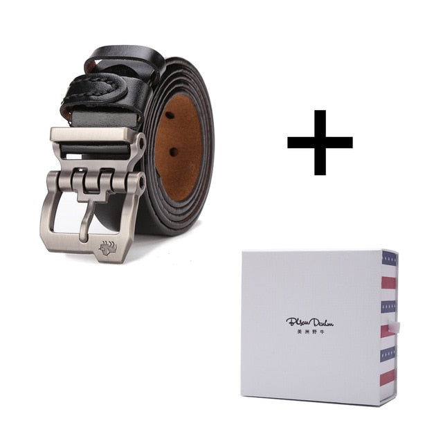Men’s High Vintage Denim Leather Belt