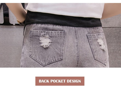 Woman's Denim Maternity Shorts