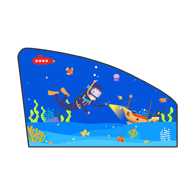 Magnetic Car Sunshade Cartoon Curtain Window Sun Visor