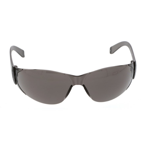 12 Pair Black Protective Safety Glasses with Grey Smoke Lens Lenses