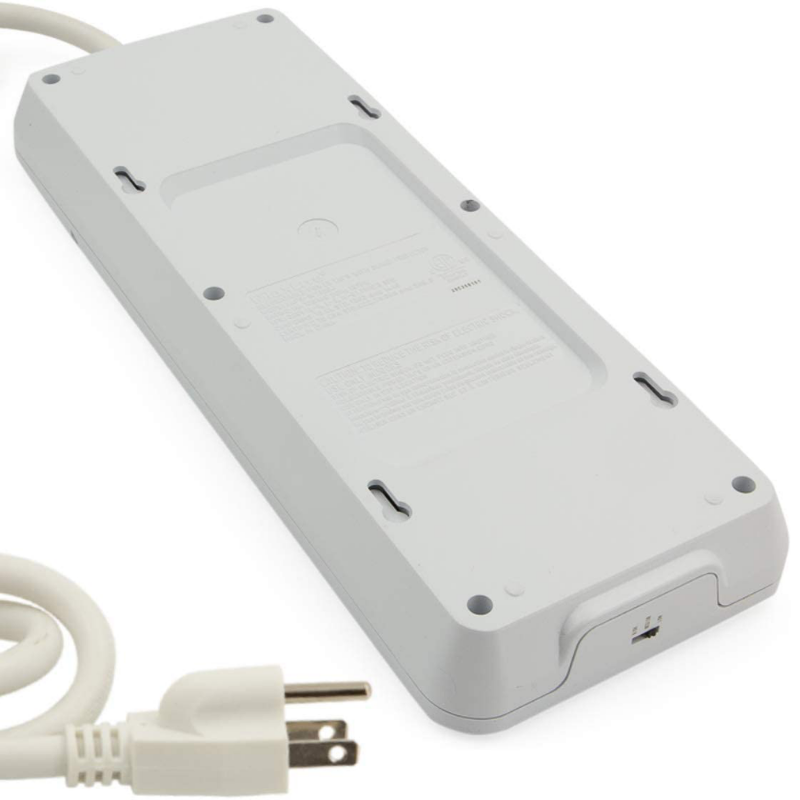 MaxLite 8 Outlet Energy Saving Power Strip with Surge Protection, 4" Heavy Duty Cord, 1 Control Outlet
