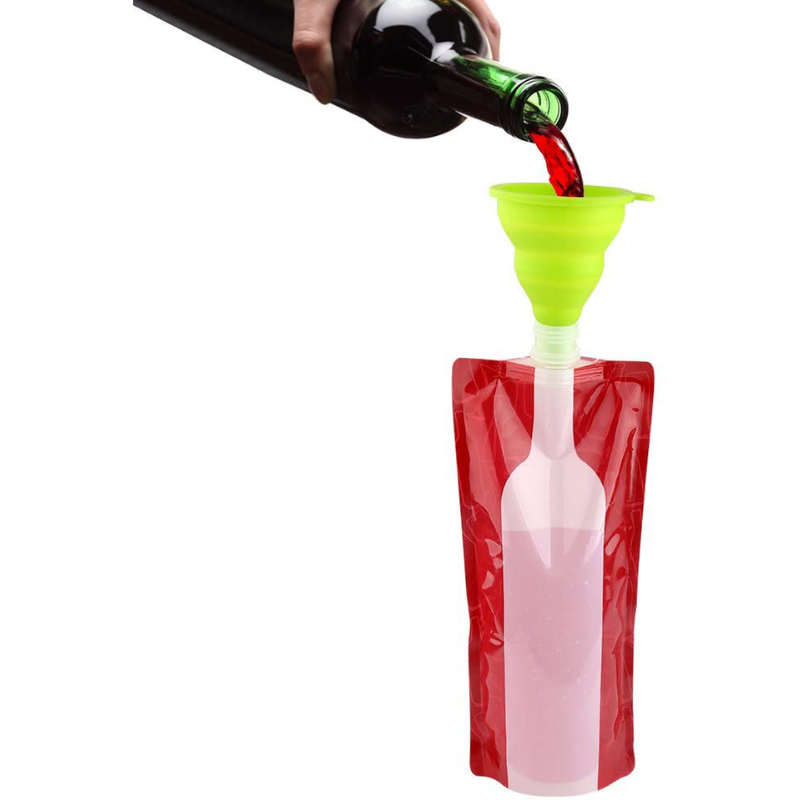 4 Pack BPA-Free Reusable Portable Wine Flask With Free Funnel
